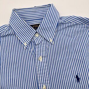 Polo Ralph Lauren Men's Small Blue Striped Classic Fit Button Down Shirt